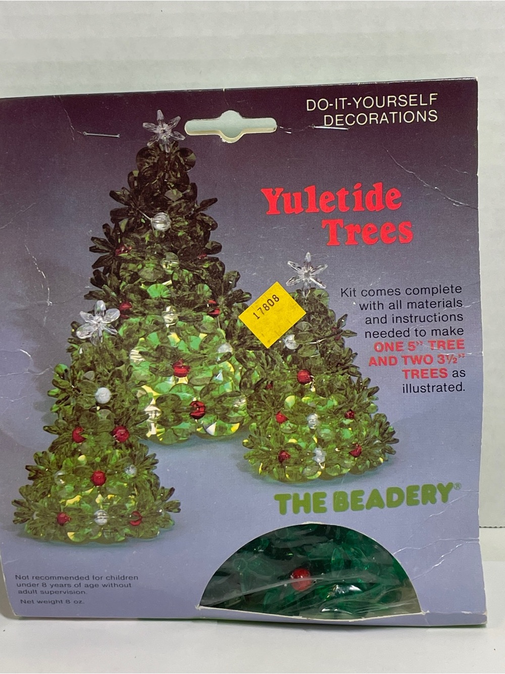 Vintage The Beadery Christmas Yuletide Trees Decoration Kit NEW 1983 Craft Kit